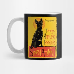 Funny American Hairless Terrier Cute Dog Chat Noir Mashup Art Mug